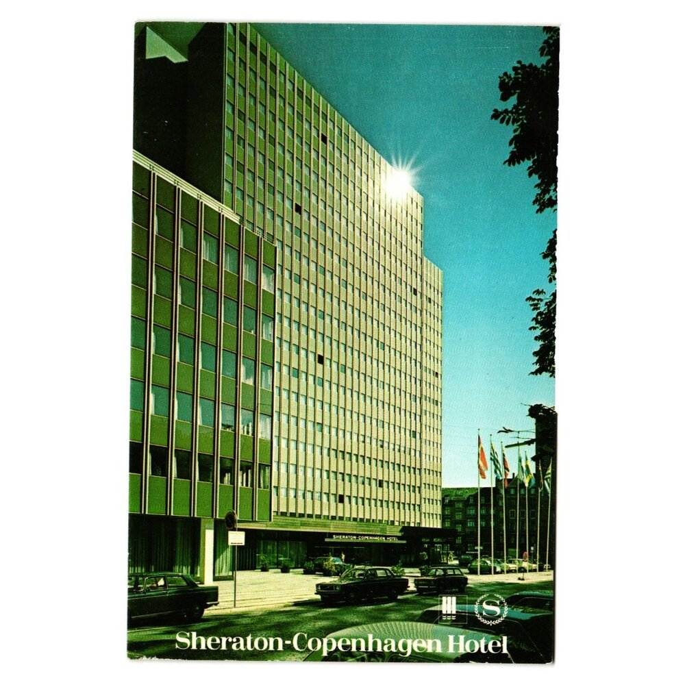 Vintage Sheraton Copenhagen Hotel Postcard 1970s Luxurious Danish Architecture